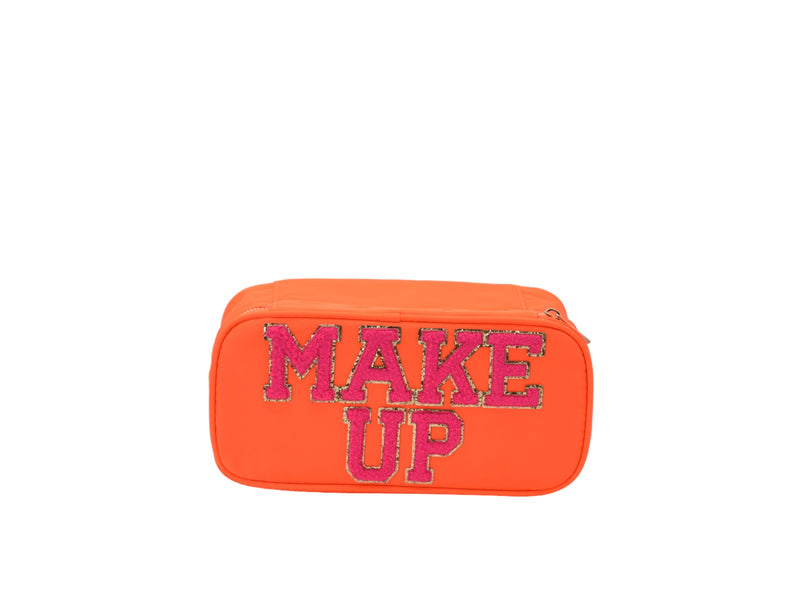 Neon Orange Solid Make Up Case - 