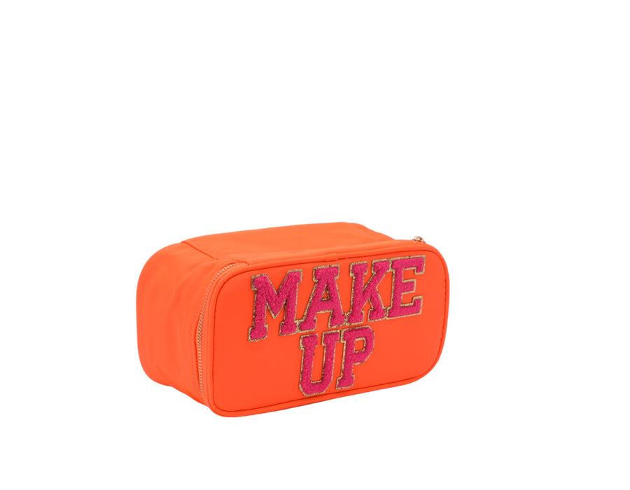 Neon Orange Solid Make Up Case - 