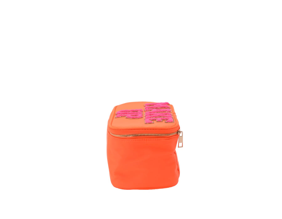 Neon Orange Solid Make Up Case - 