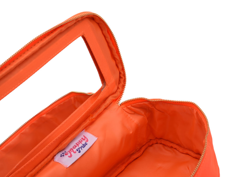 Neon Orange Solid Make Up Case - 