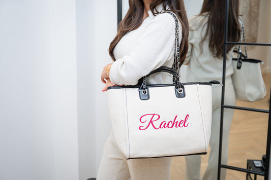 Personalised Medium Canvas Chain Tote Bag
