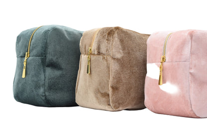 Luxury Personalised Velvet, Pastel Edit, Medium Pouch