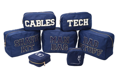 "Cables" Medium Pouch, Navy
