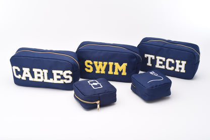 "Swim" Medium Pouch, Navy