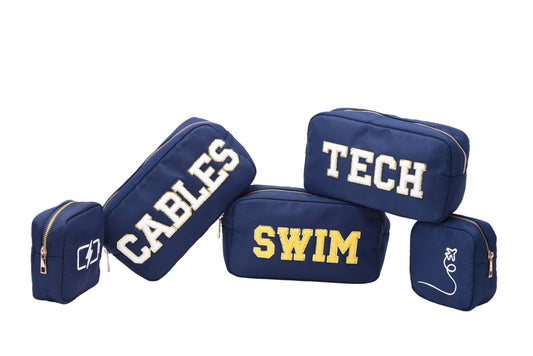 "Tech" Medium Pouch, Navy