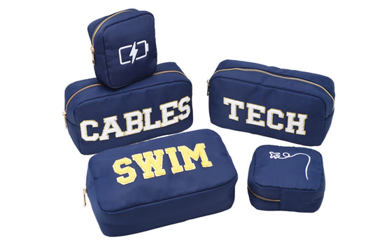 "Swim" Medium Pouch, Navy