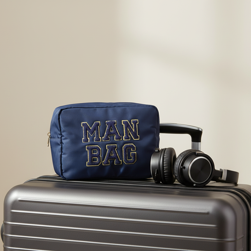 "Man Bag" Large Pouch, Navy
