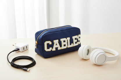 "Cables" Medium Pouch, Navy