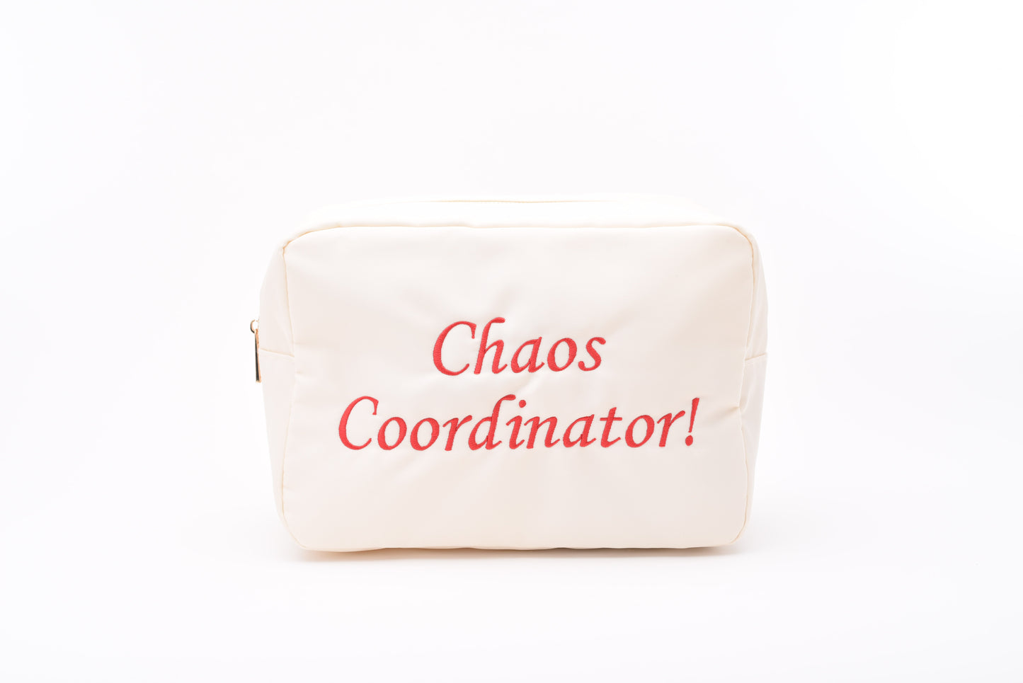 "Chaos Coordinator" Large Pouch, Cream