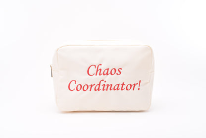 "Chaos Coordinator" Large Pouch, Cream