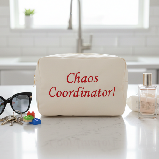 "Chaos Coordinator" Large Pouch, Cream