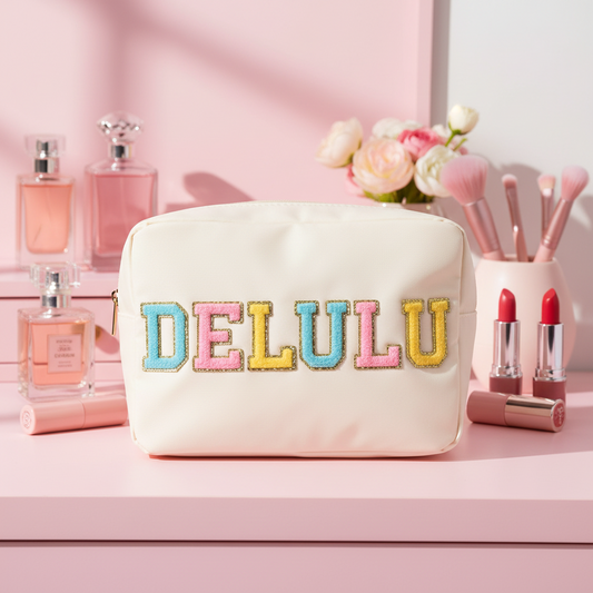 "DeLulu" Large Pouch, Cream
