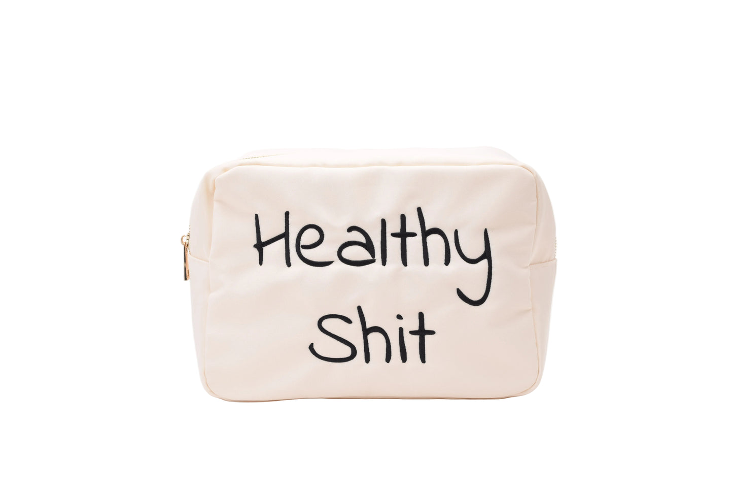 "Healthy Shit" Large Pouch, Cream