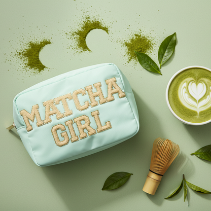 "Matcha Girlie" Large Pouch, Mint Green