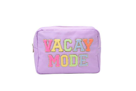 "Vacay Mode" Large Pouch, Lilac