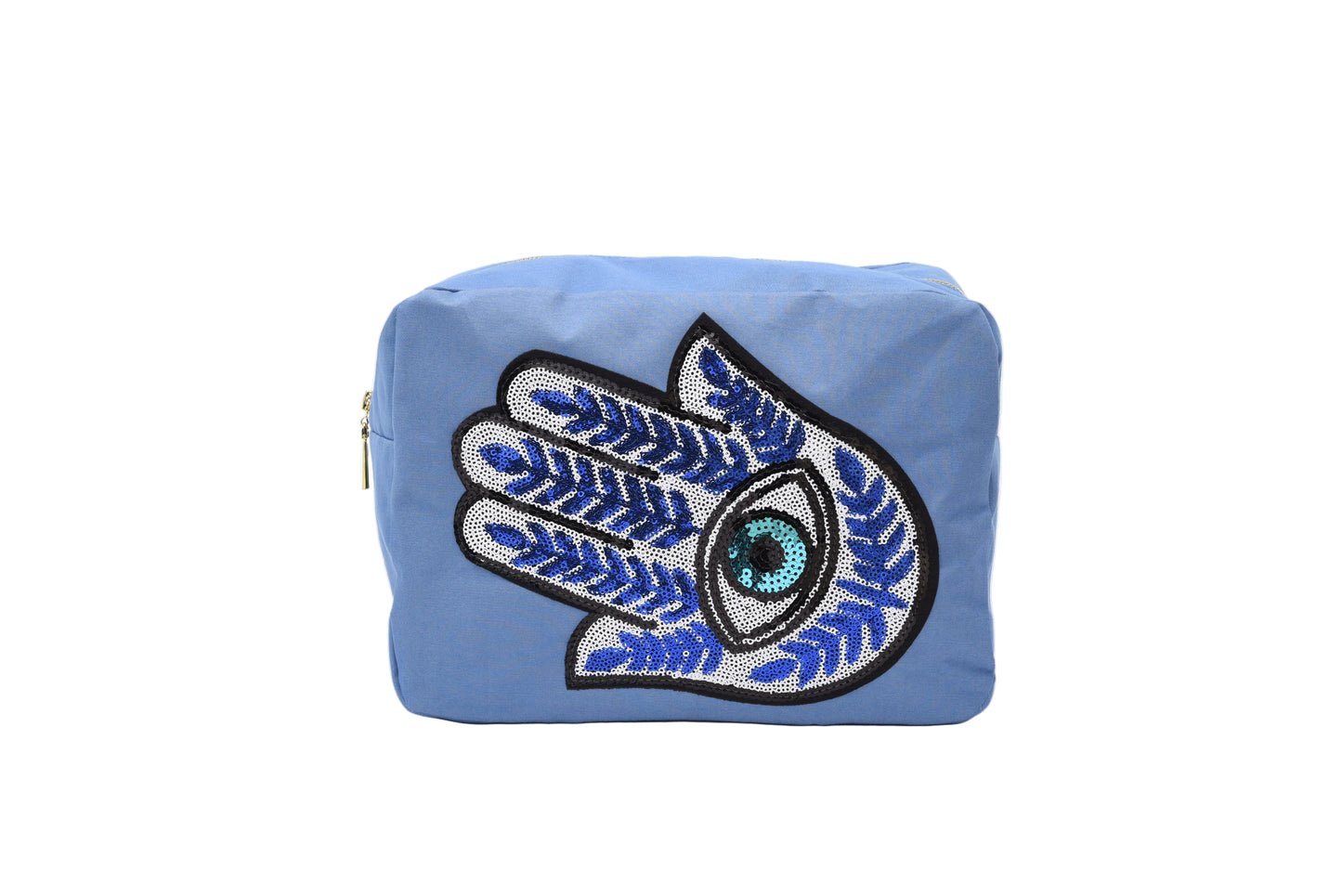 "Hamsa" Large Pouch, Blue
