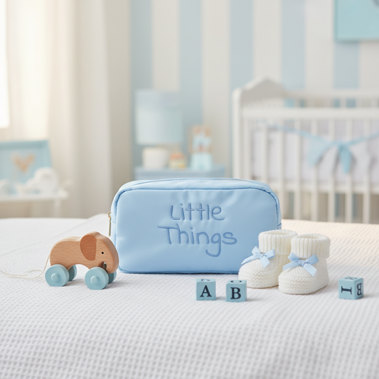 "Little Things" Medium Pouch, Baby Blue