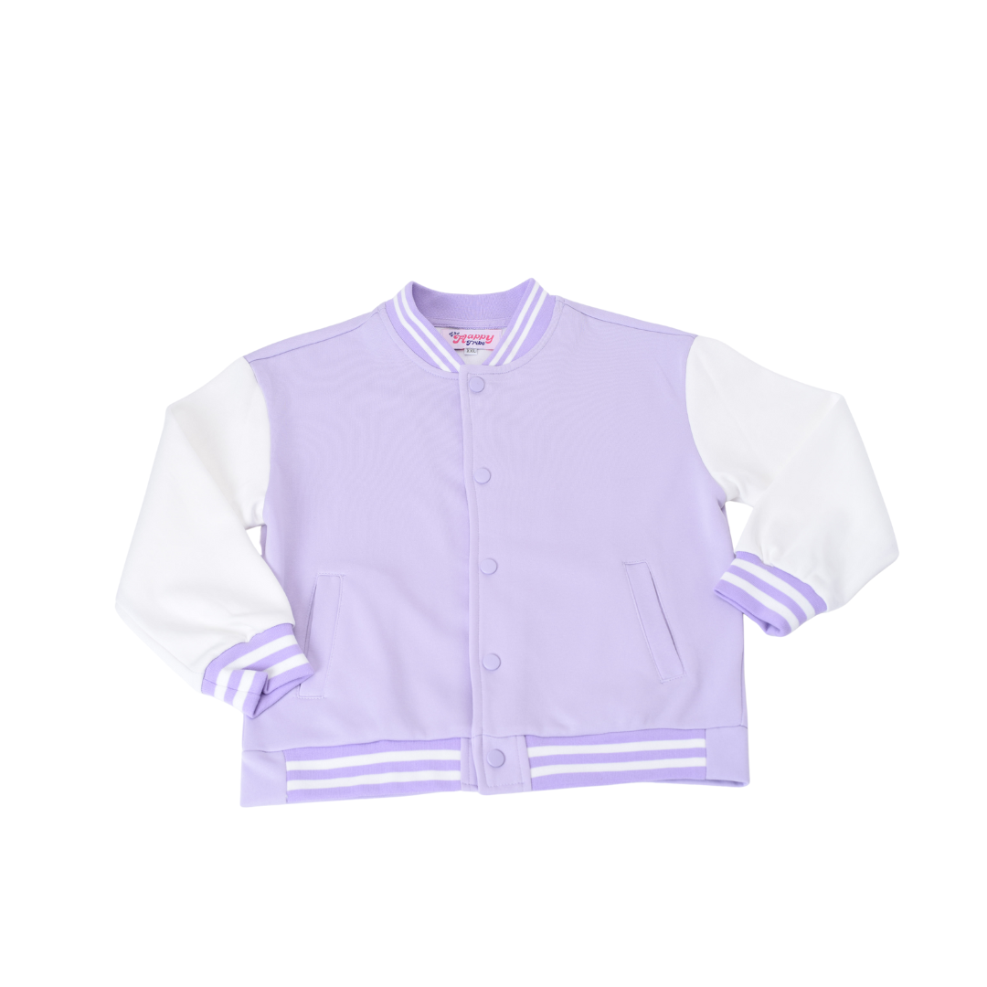Kids Lilac Varsity Jacket