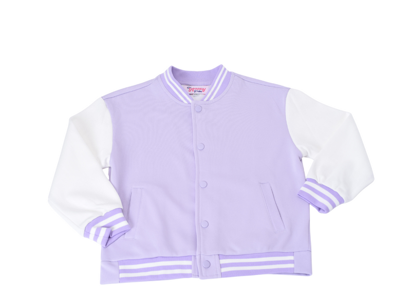 Kids Lilac Varsity Jacket