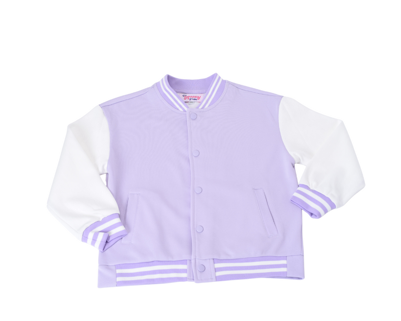 Kids Lilac Varsity Jacket