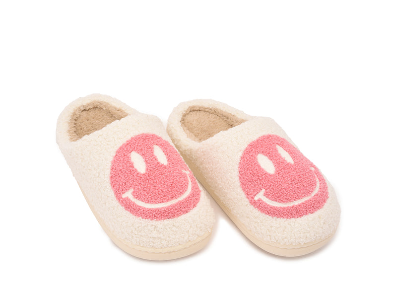 Smiley Slipper - White & Pink