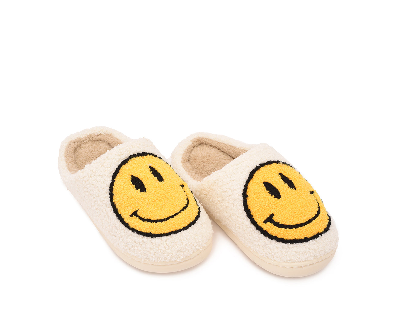 Smiley Slipper - White & Yellow