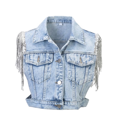 Personalised Denim Tassel Waistcoat