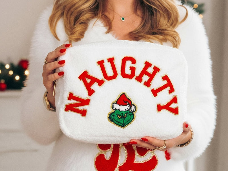 White Teddy Large Pouch - NAUGHTY
