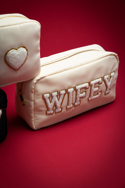 Medium Cream Pouch - "Wifey" - The Happy Tribe