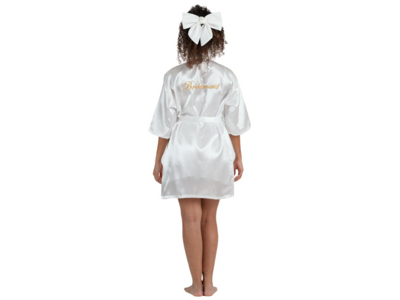 Women’s White Satin Bridesmaid Robe