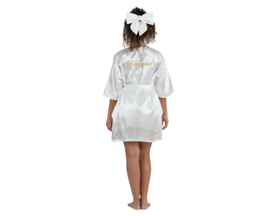 Women’s White Satin Bridesmaid Robe