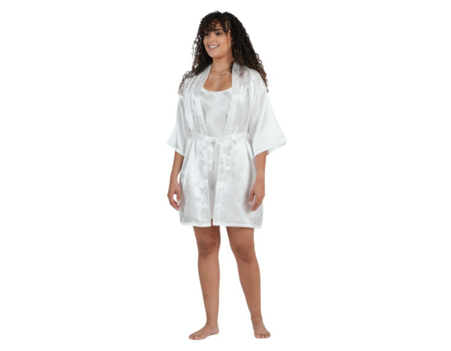 Women’s White Satin Bridesmaid Robe