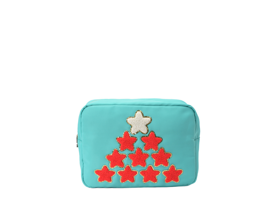 Green Large Pouch - Tree Patches