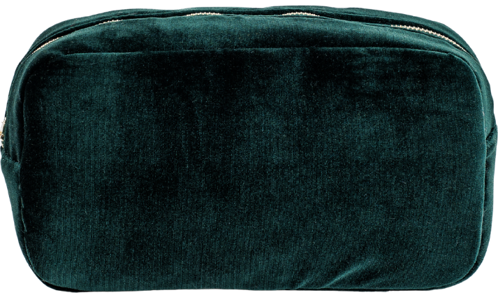 NEW-Personalised Pouch - Medium Green Velvet