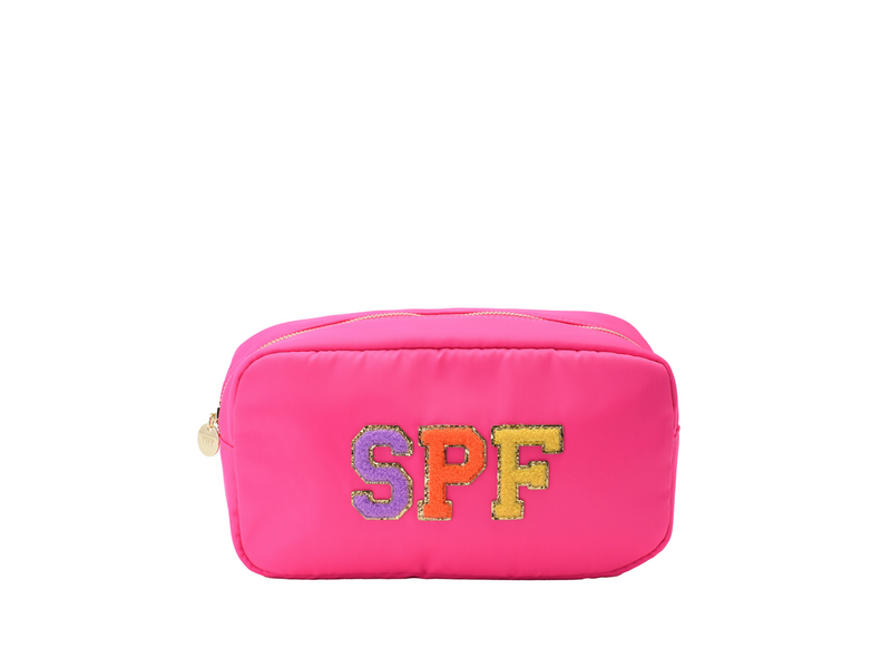 Neon Pink Medium “ SPF” pouch