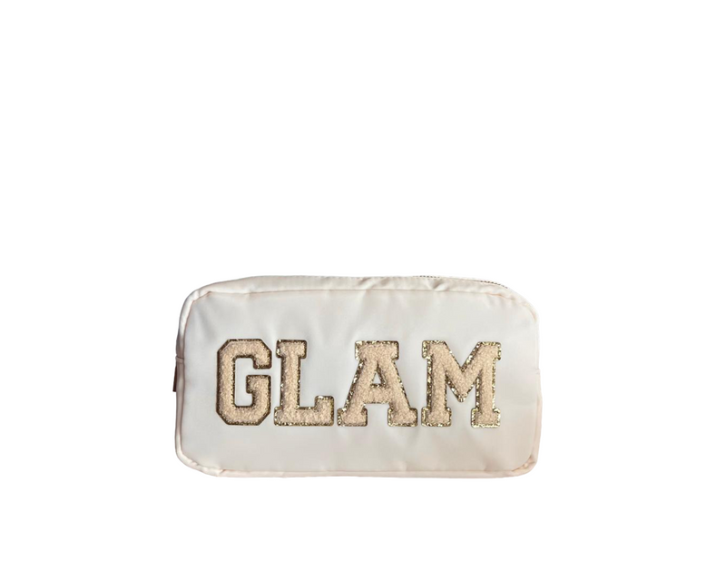 Cream Small “Glam” Pouch
