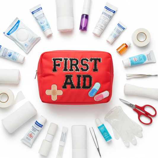 Red Large Pouch - "First Aid" - The Happy Tribe