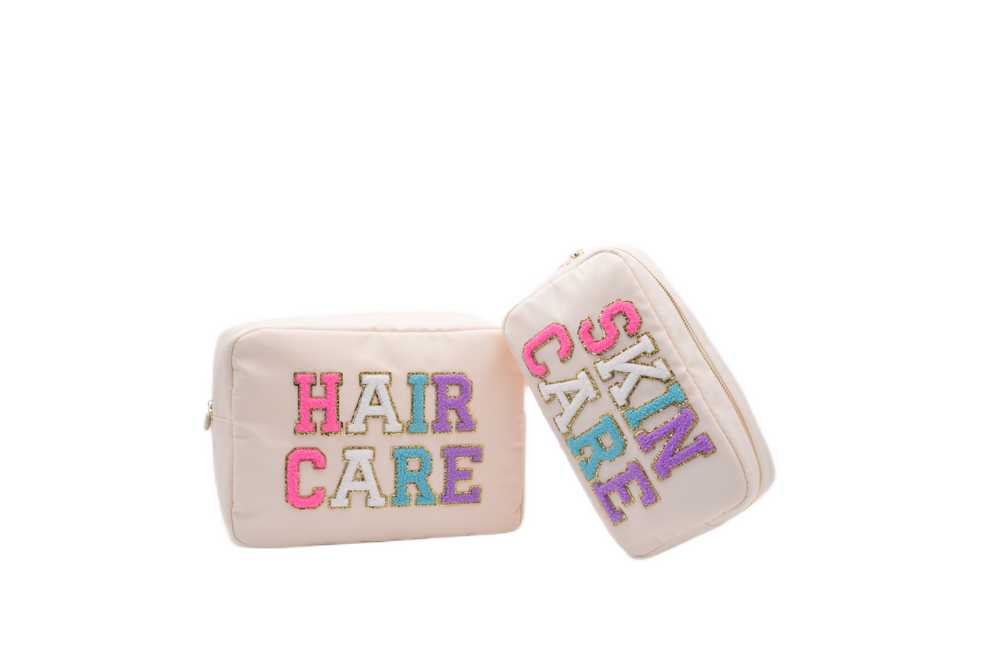 “Skin Care & Hair Care” Bundle – Large & Medium Pouches - The Happy Tribe
