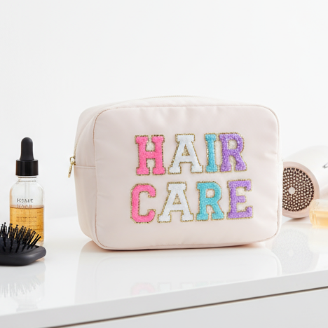 Cream Large Pouch "Hair Care" - The Happy Tribe