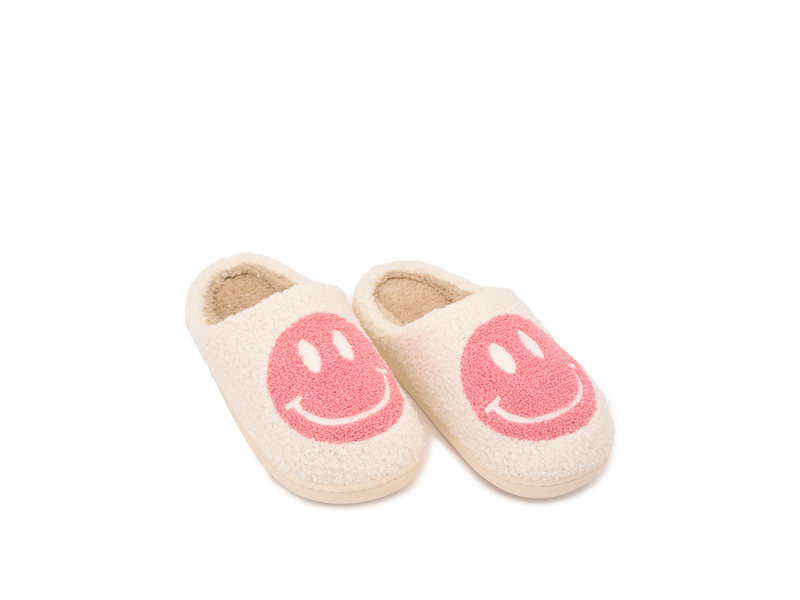 Smiley Slipper - White & Pink