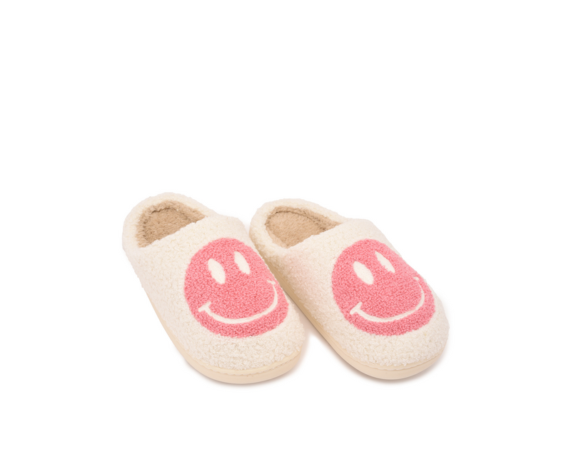 Smiley Slipper - White & Pink