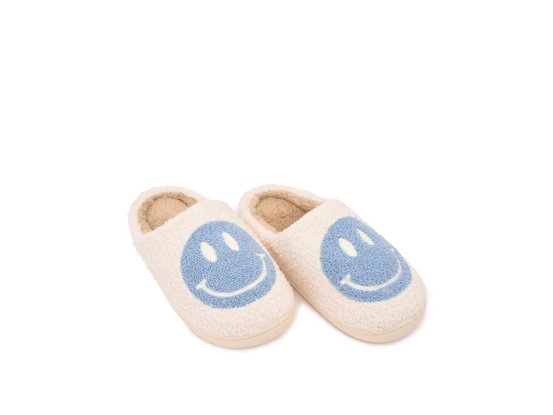 Smiley Slipper - White and Blue