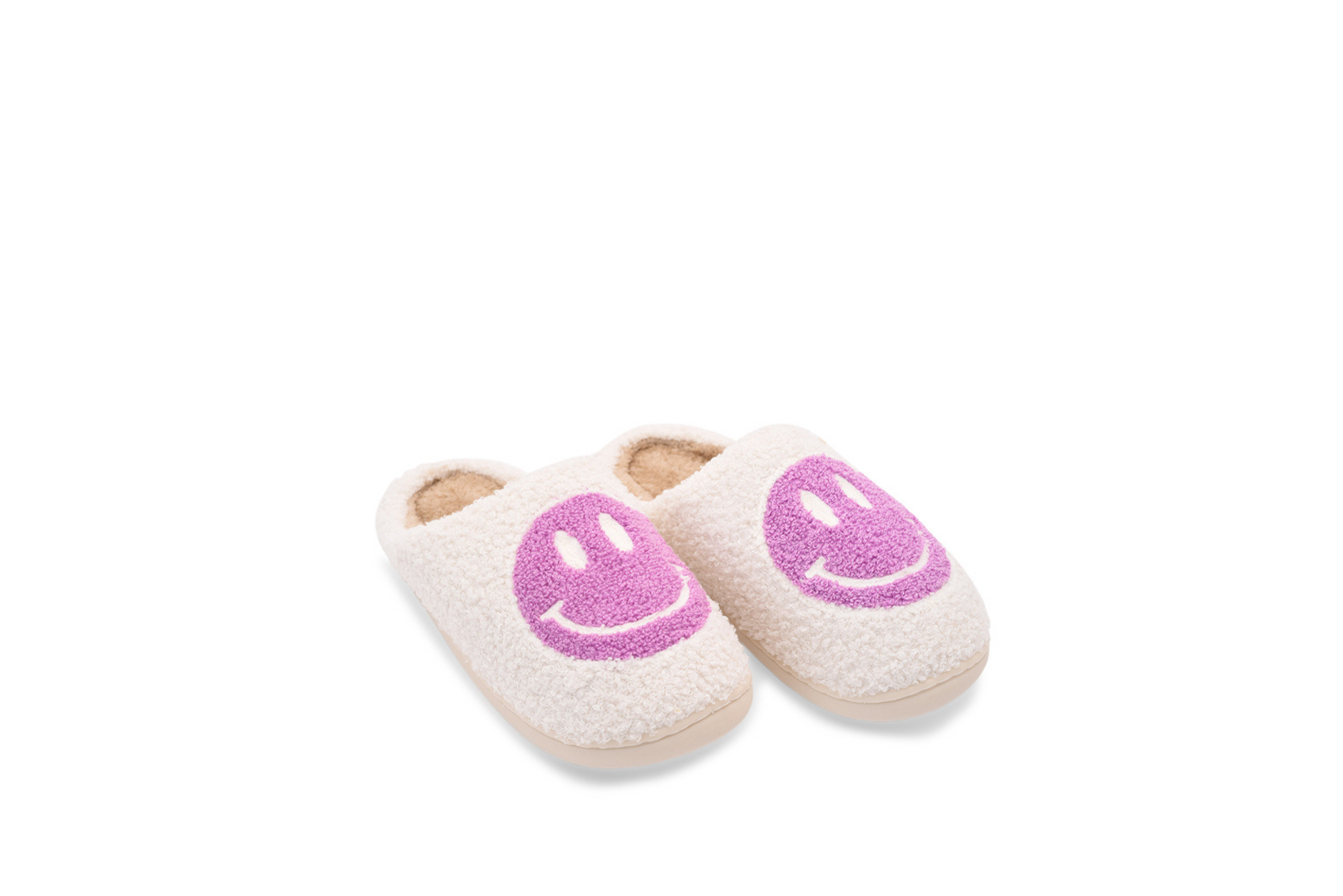 Smiley Slipper - White & Lilac - The Happy Tribe