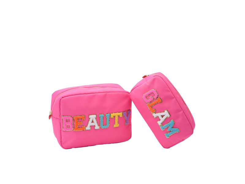 Candy Pink “Glam & Beauty” Bundle, Large & Medium Pouch