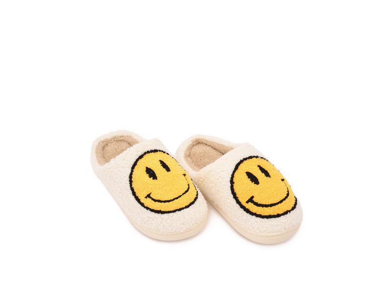 Smiley Slipper - White & Yellow