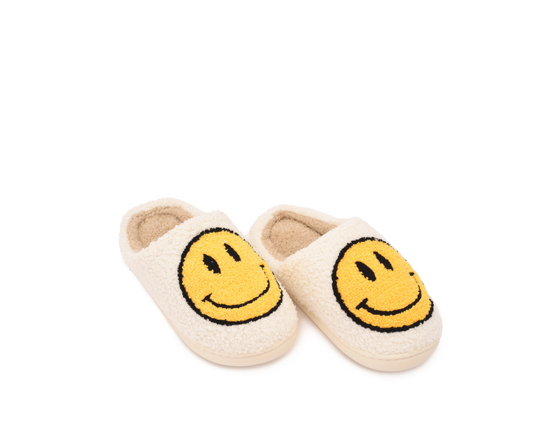 Smiley Slipper - White & Yellow