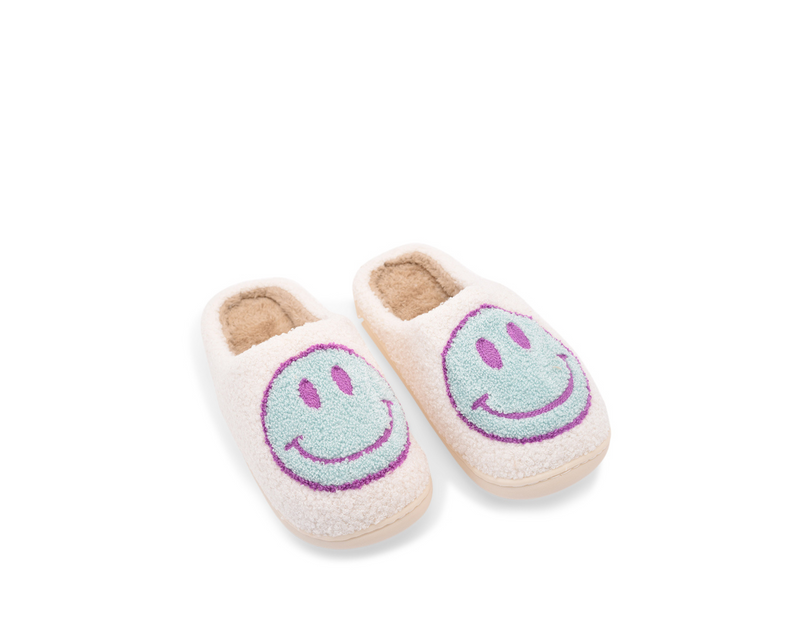 Smiley Slipper - Turquoise & Lilac