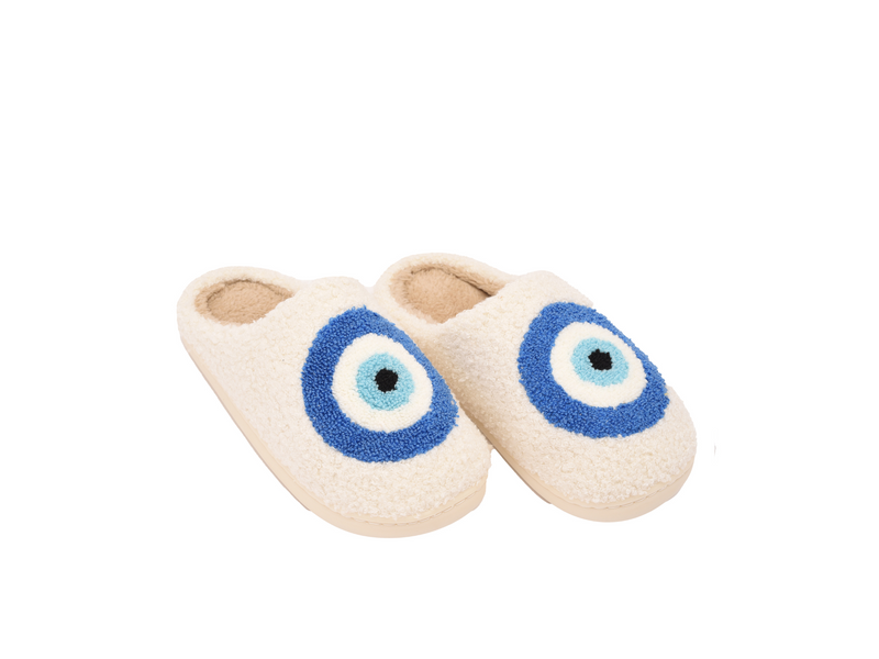 Blue eye Slipper - White & Blue