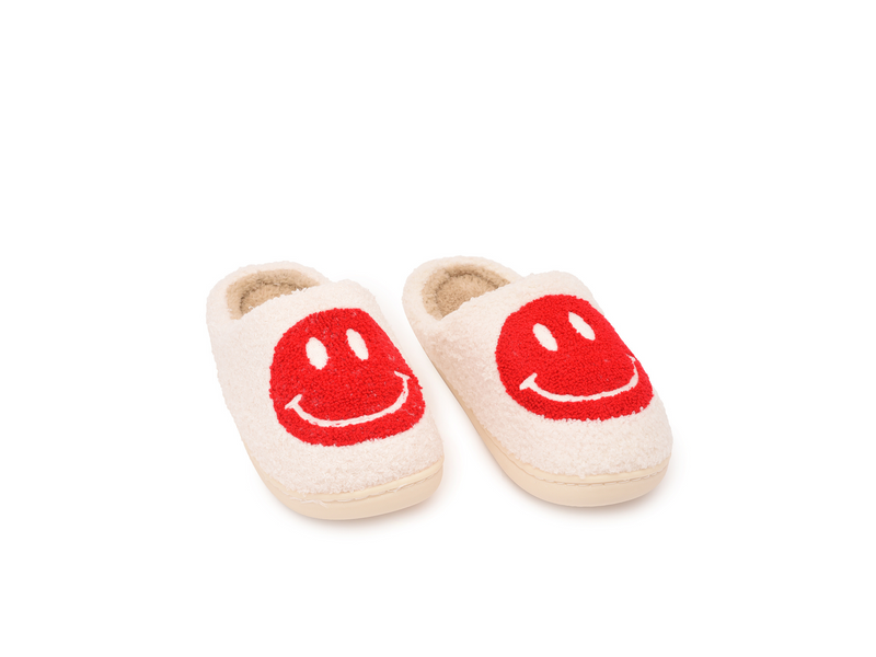 Smiley Slipper - White & Red