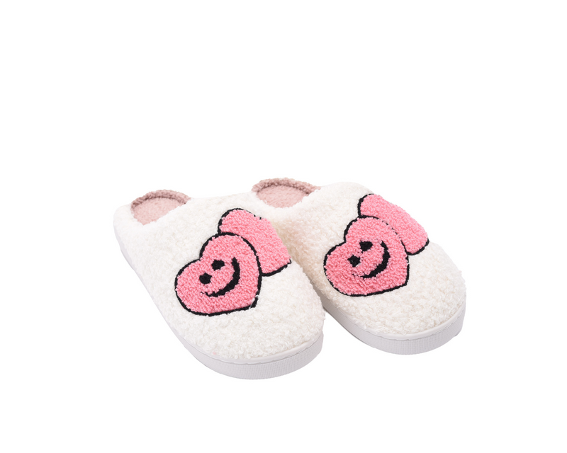 Smiley Slipper - Double Heart, Pink